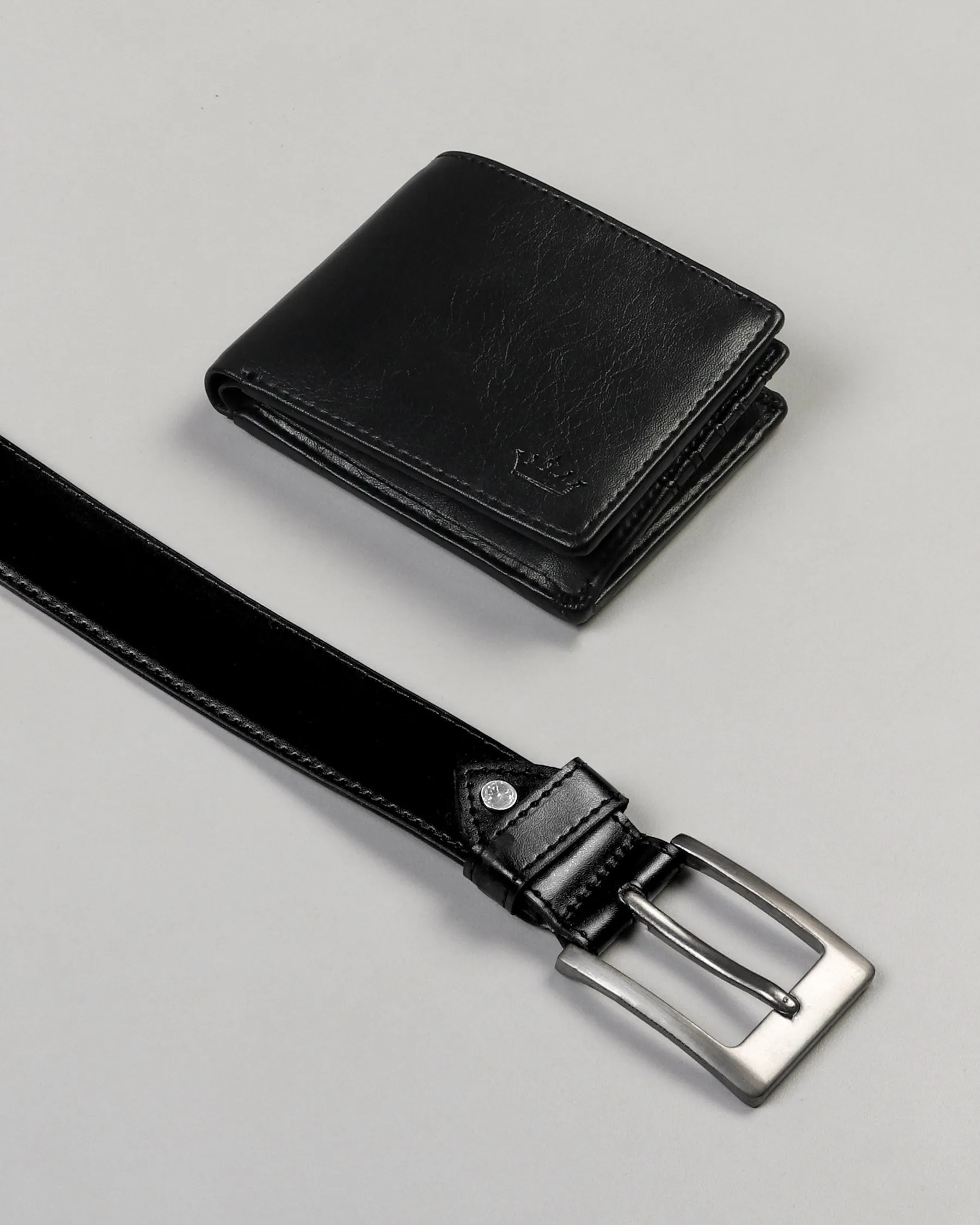 Pack Of 1 Black Wallet And 1 Jade Black Belt