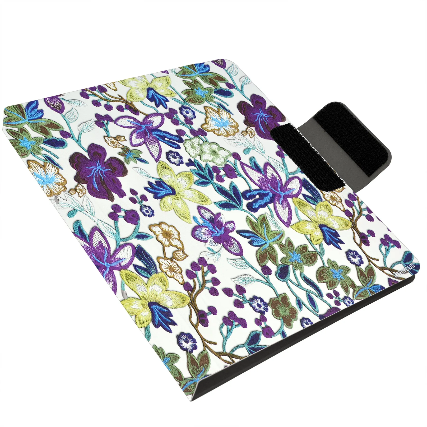 Padfolio Ring Binder with Expanded Document Bag, Flower Texture PU Leather Organizer Portfolio with 2-Ring Binder and Clipboard