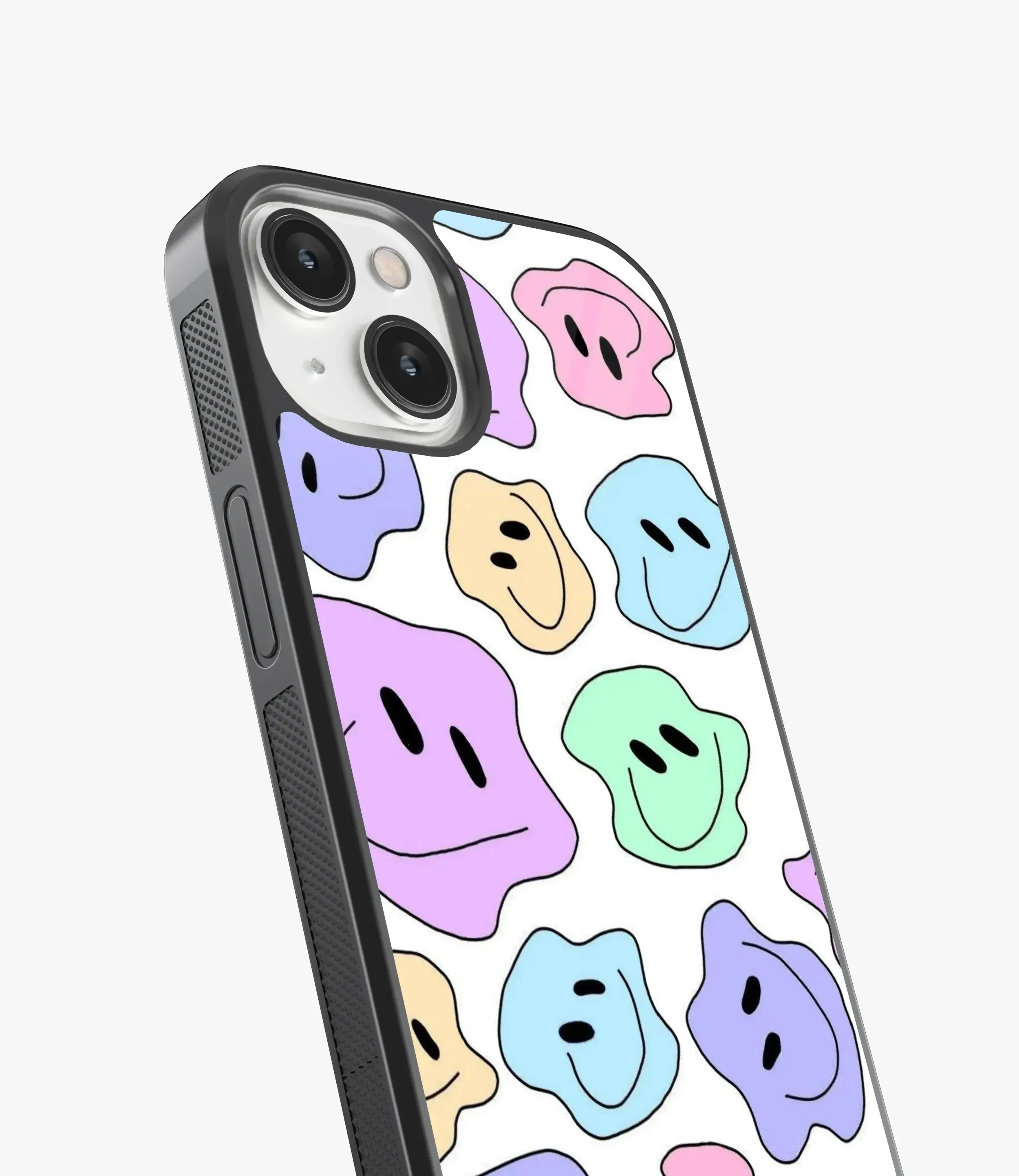 Pastel Colorful Dripping Smiley Glass Case