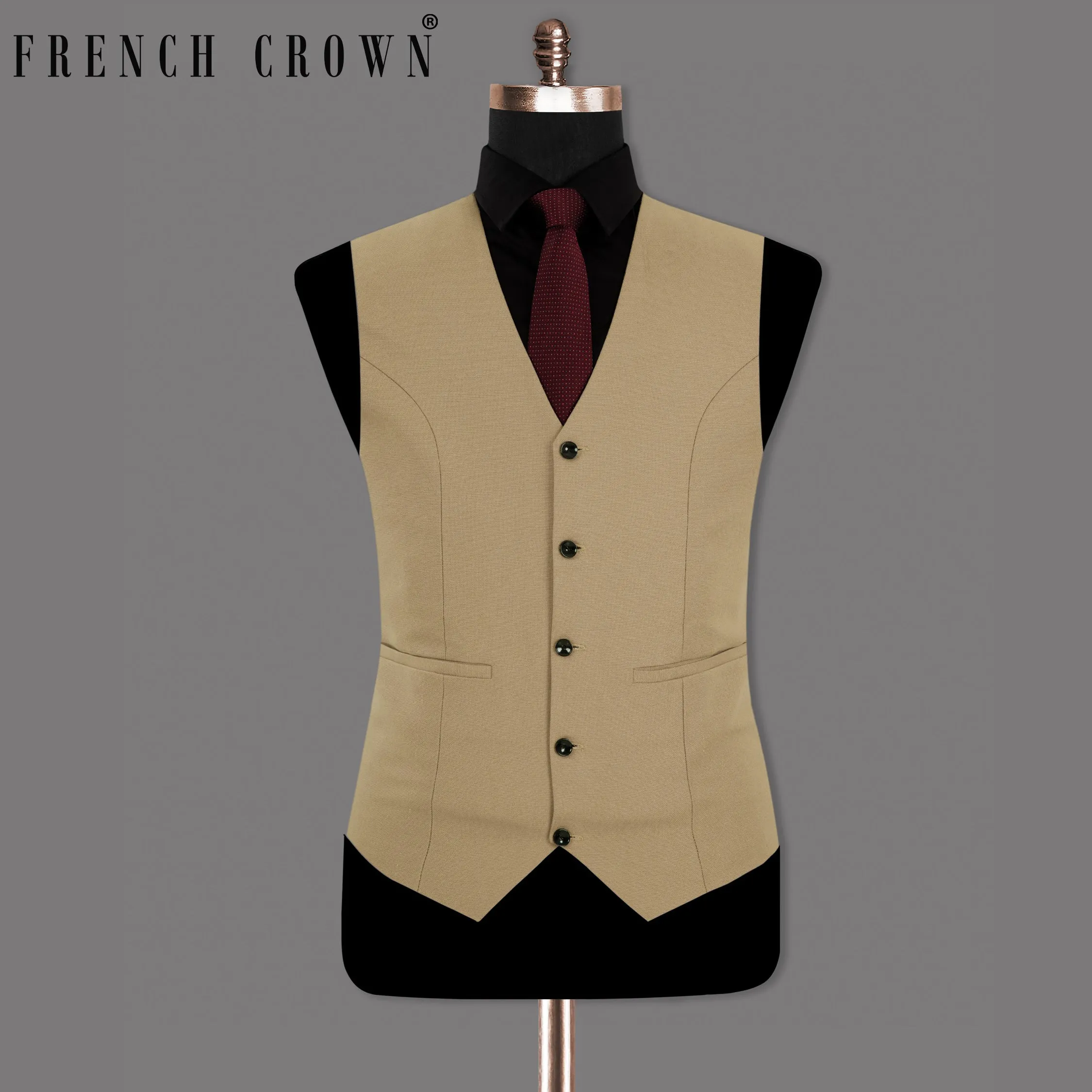 Peanut Brown Premium Cotton Waistcoat