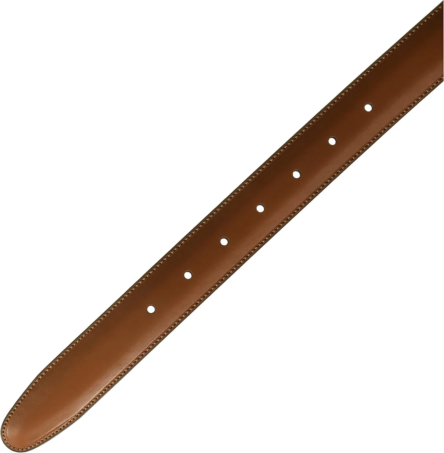 Perry Ellis Men's Timothy Leather Belt with Stitched Edges, Silver Prong Buckle, 1.5" Width (Available in Big & Tall)