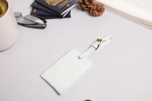 Personalised Engraved Mint Leather Luggage Tag