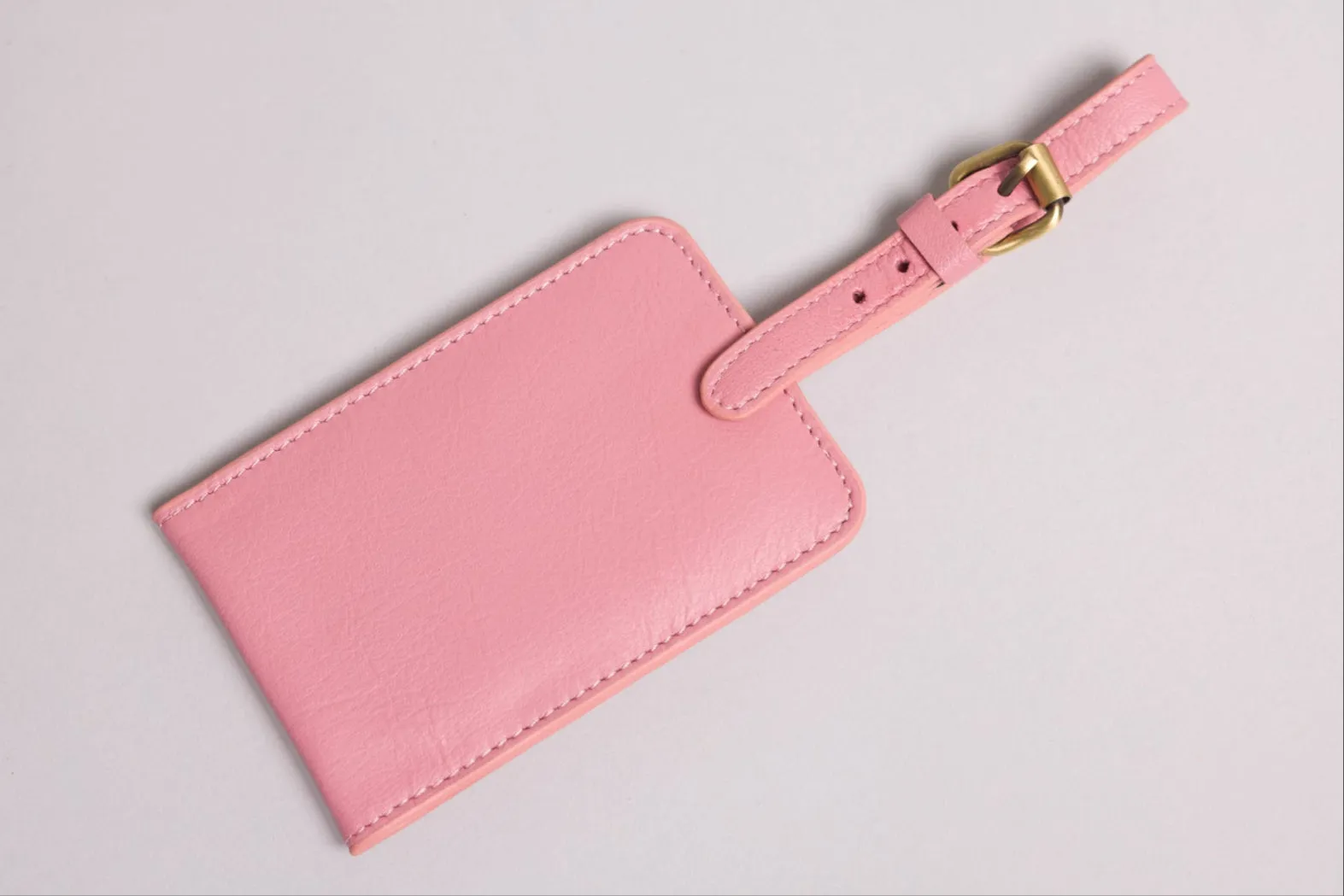 Personalised Engraved Pink Leather Luggage Tag