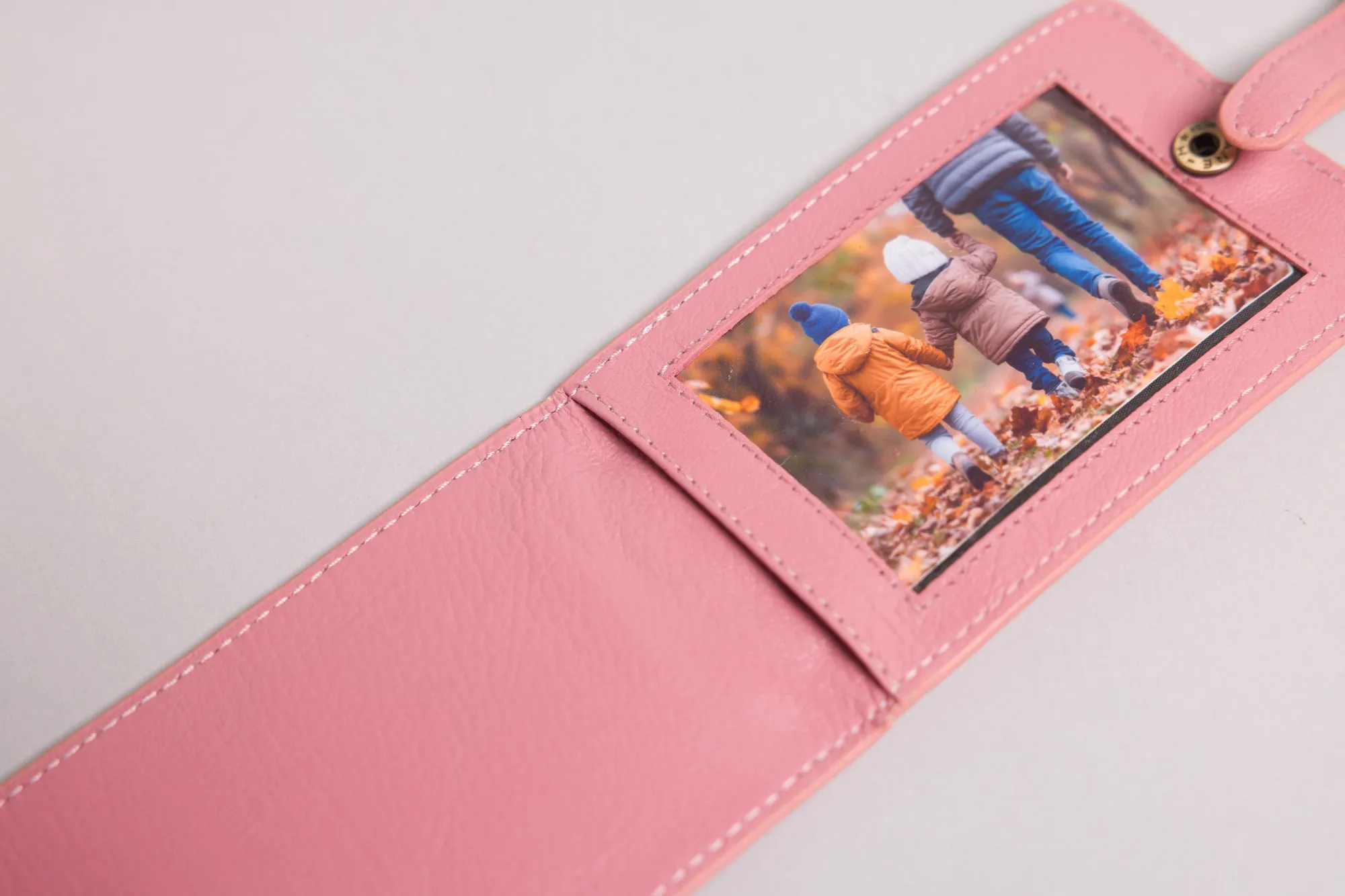 Personalised Engraved Pink Leather Luggage Tag