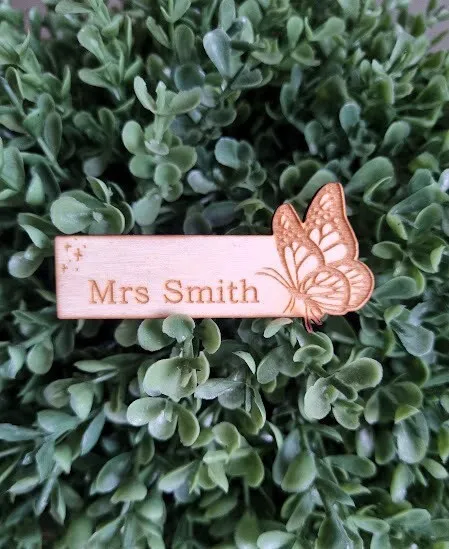 Personalised Wooden Name Badges