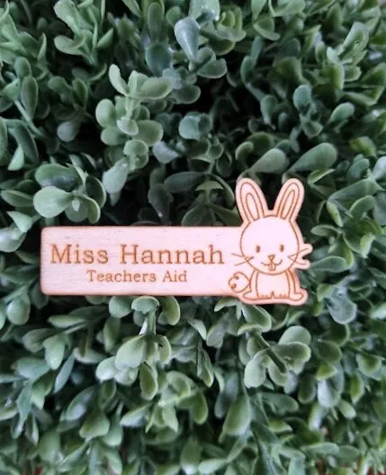 Personalised Wooden Name Badges