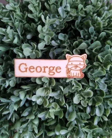 Personalised Wooden Name Badges