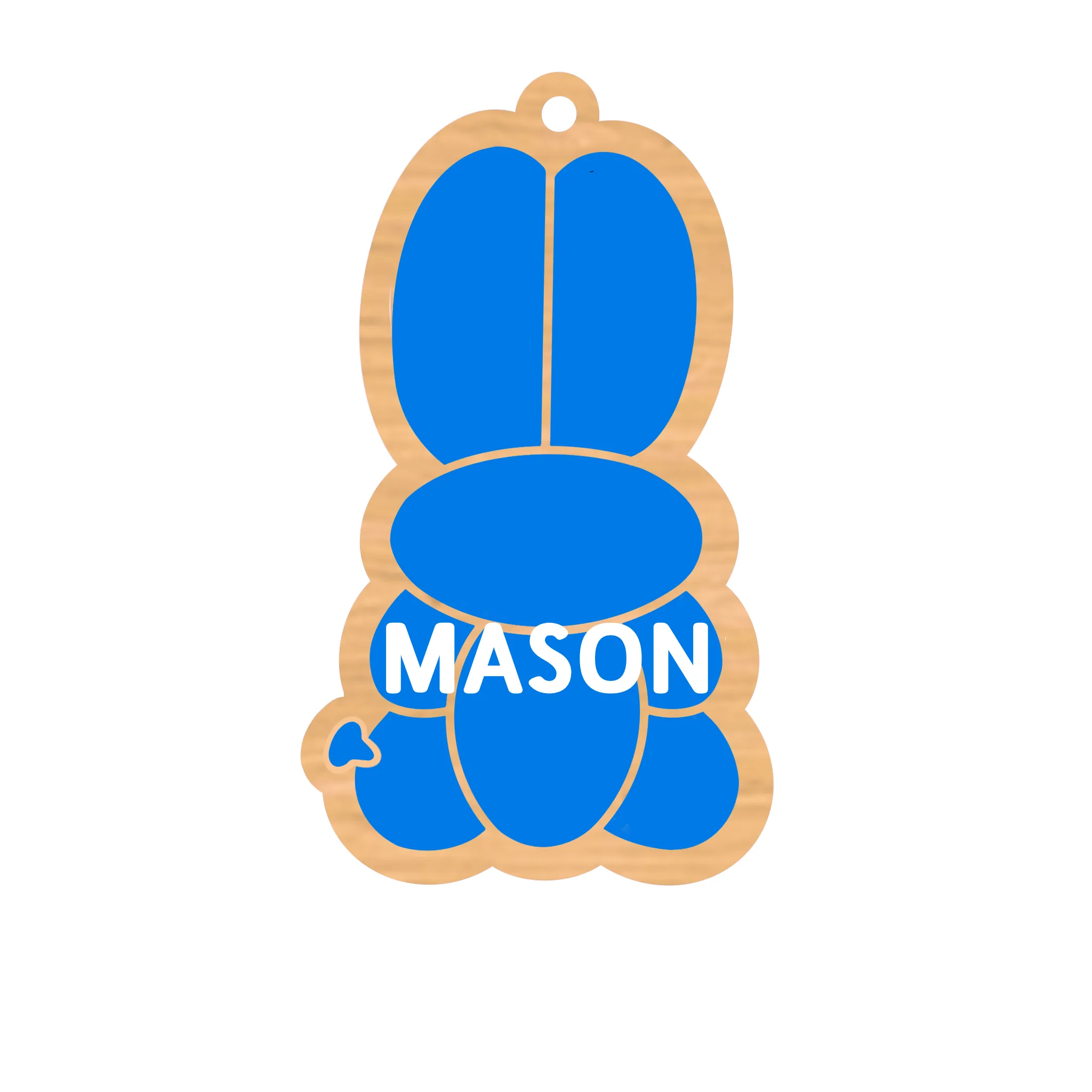Personalized Balloon Bunny Magnet/Tag