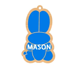 Personalized Balloon Bunny Magnet/Tag