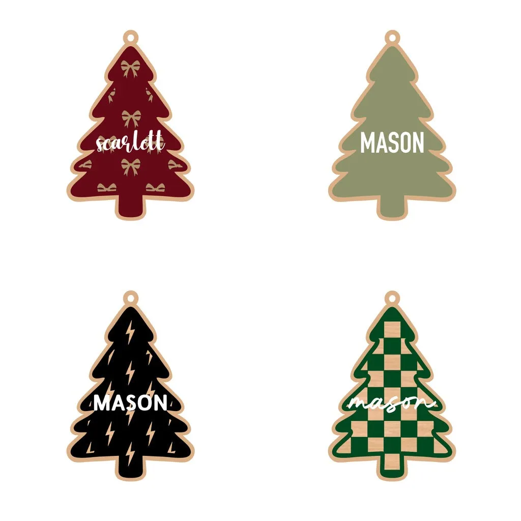 Personalized Bow Tree Magnet/Ornament/Tag