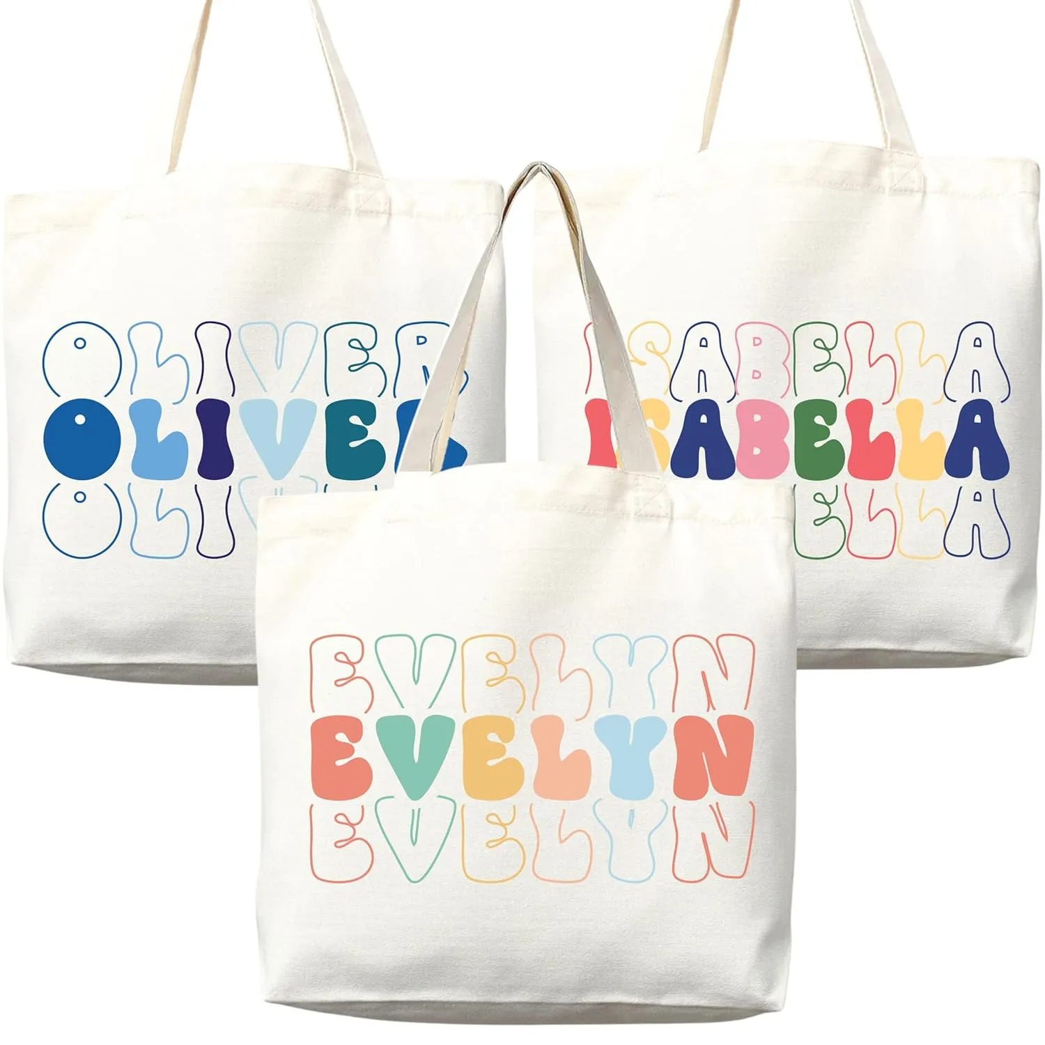 Personalized Custom Name Tote Bag - Custom Tote Shopper - Premium Canvas, Reusable, Eco-Friendly - Ideal Gift for Women, Bridesmaids, Teachers, Nurses - Customizable (Medium Bag)