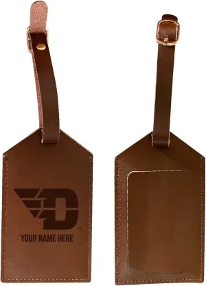 Personalized Customizable Dayton Flyers Engraved Leather Luggage Tag with Custom Name Officially Licensed Collegiate Product