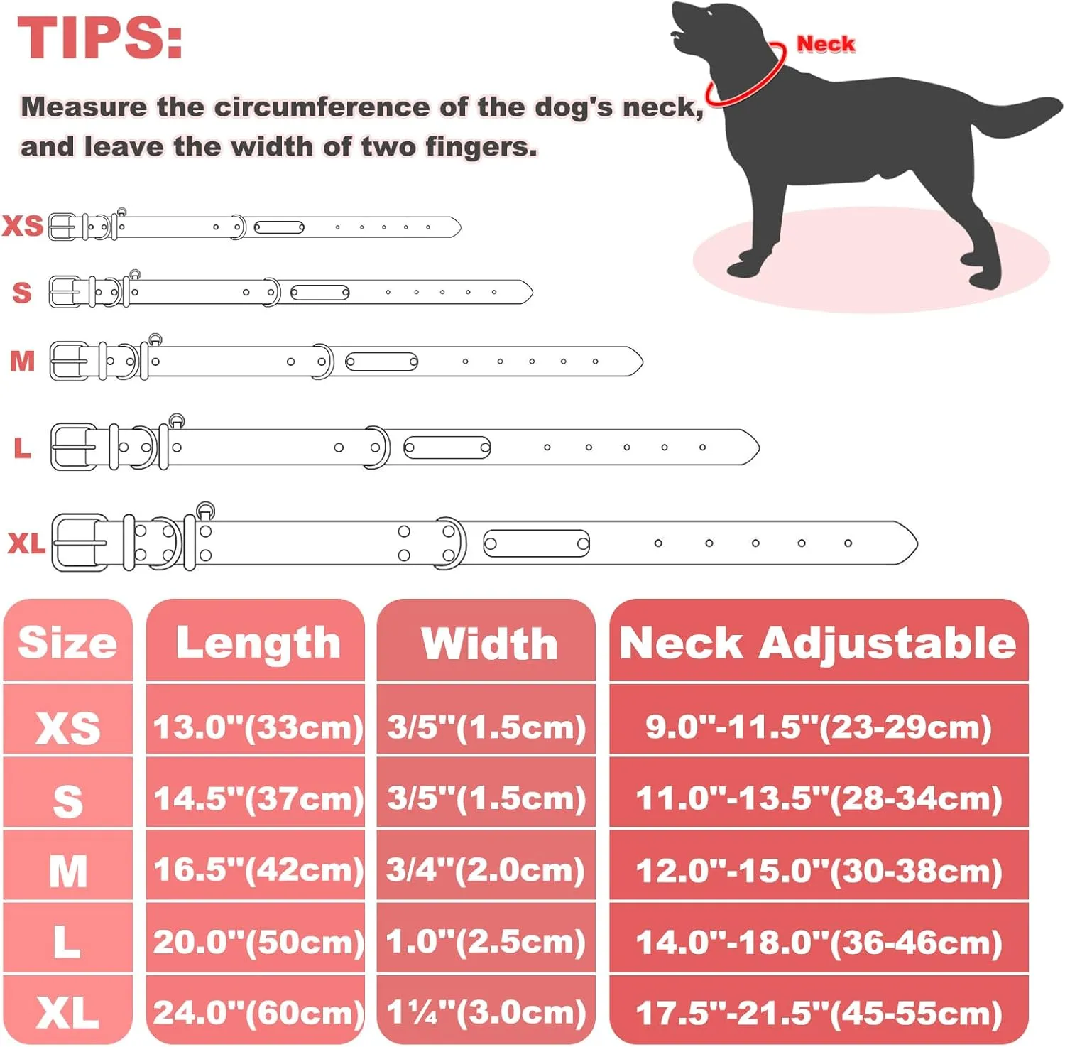 Personalized Genuine Leather Dog Collar with Engraved Name Plate - Durable and Stylish Custom Dog Collar for Small, Medium, and Large Dogs (M,Red)