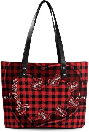 Personalized Grandma's Little Sweethearts Single Shoulder Bag Custom 1-15 Name Loving Gift For Grandma Mom Xmas