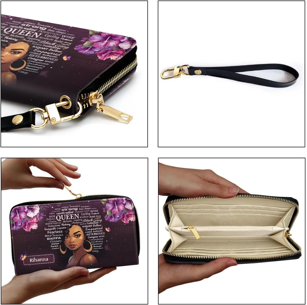 Personalized Leather Handbag For Women - Matching Design Purses And Wallet - Mothers Day Gifts For Women