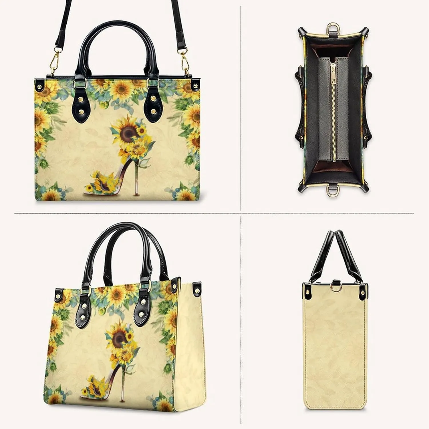 Personalized Leather Handbags for Women - Fashion Casual Shoulder Tote Bag - Gifts for Women Mom Grandma