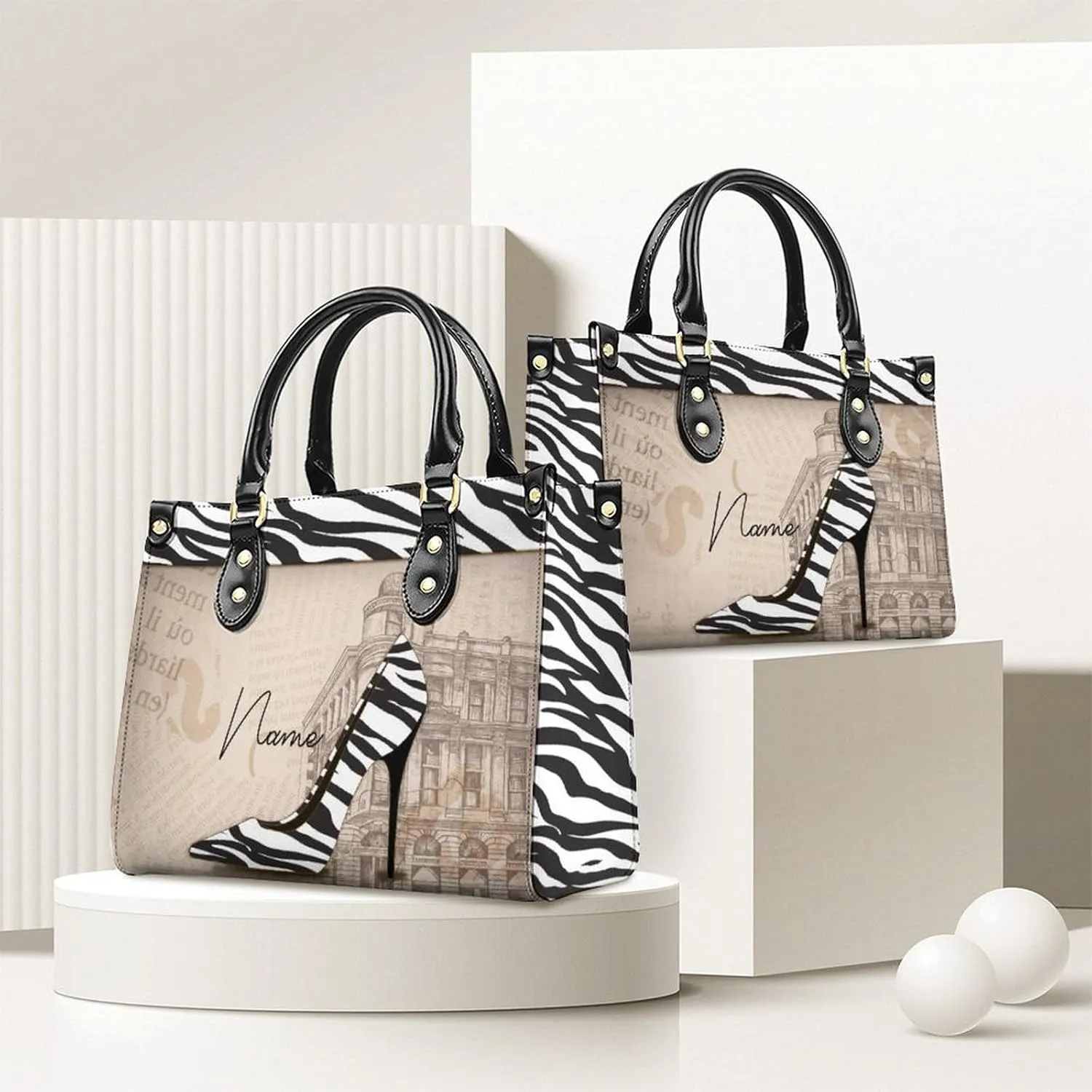 Personalized Leather Handbags for Women - Fashion Casual Shoulder Tote Bag - Gifts for Women Mom Grandma