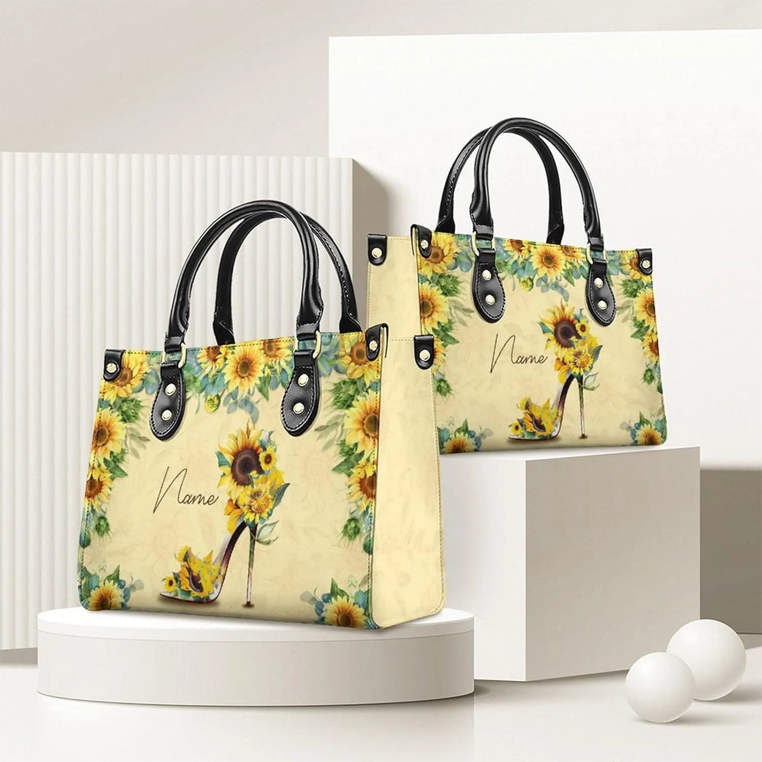 Personalized Leather Handbags for Women - Fashion Casual Shoulder Tote Bag - Gifts for Women Mom Grandma