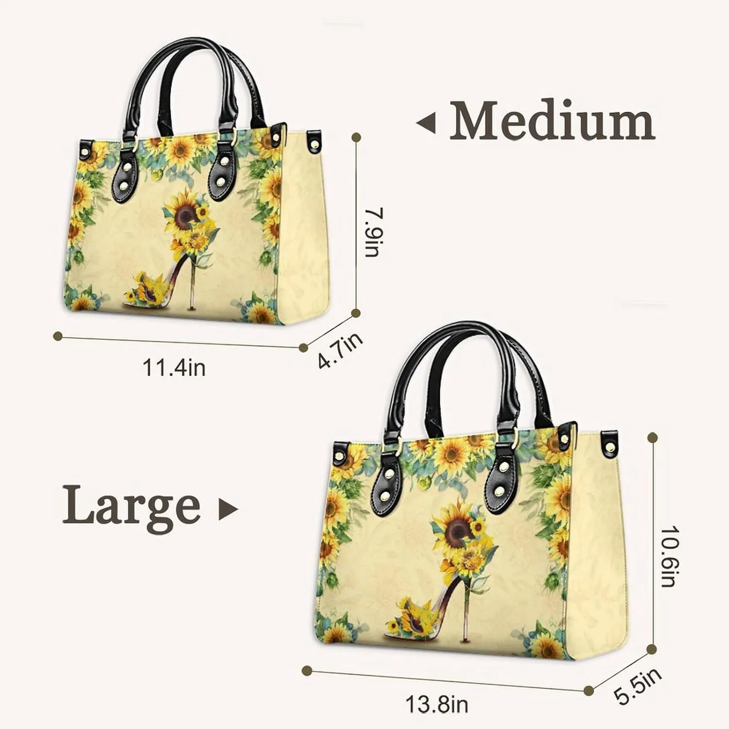 Personalized Leather Handbags for Women - Fashion Casual Shoulder Tote Bag - Gifts for Women Mom Grandma