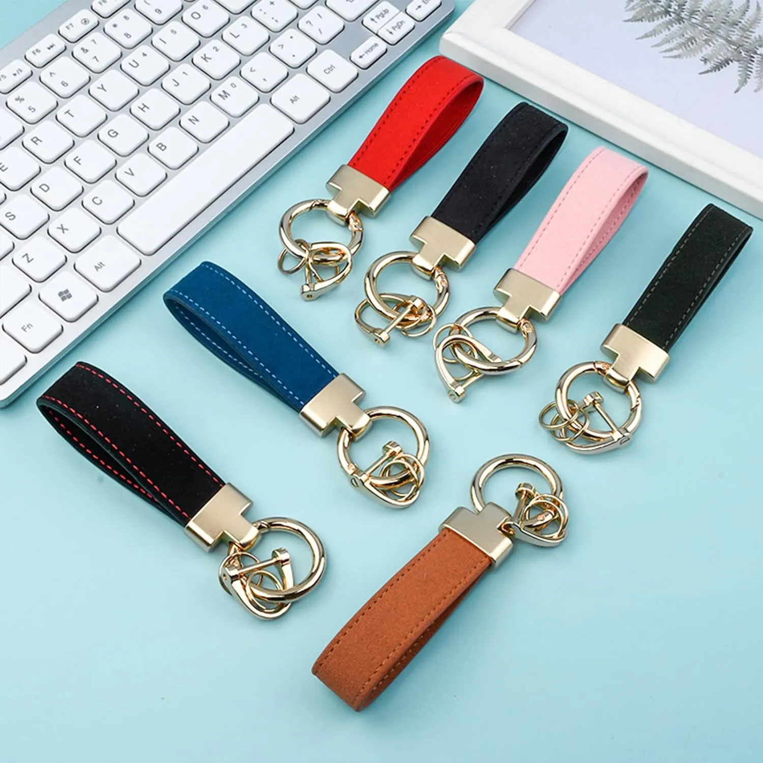 Personalized Leather Keychain Custom Engraved Name Keychain for Birthday Men and Women