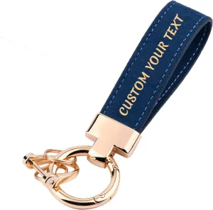 Personalized Leather Keychain Custom Engraved Name Keychain for Birthday Men and Women