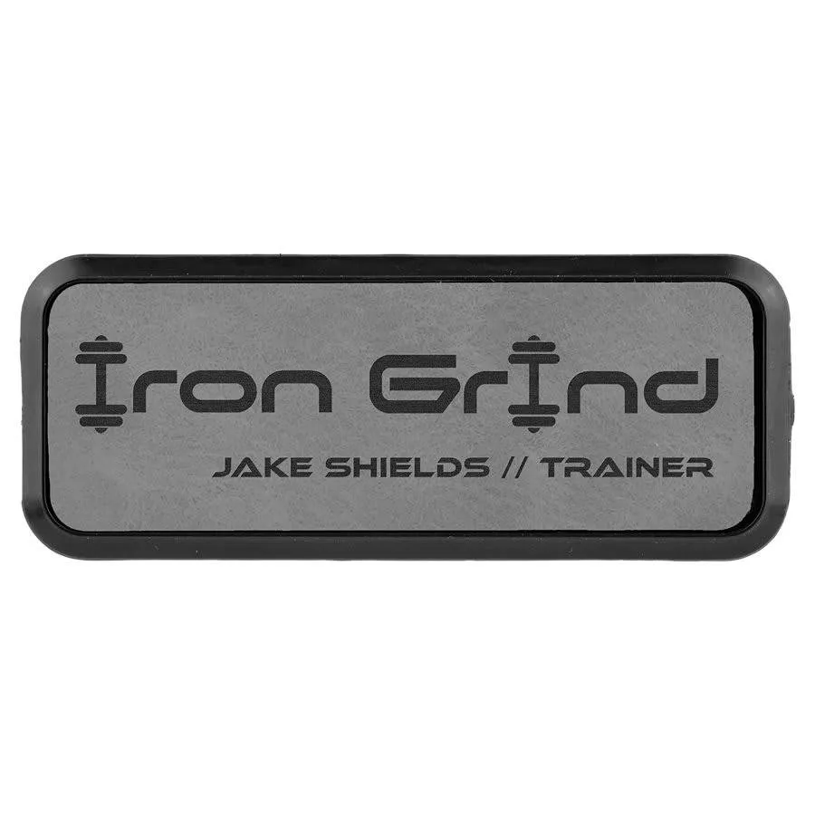 Personalized Name Badges with Black Frame in Leatherette Colors