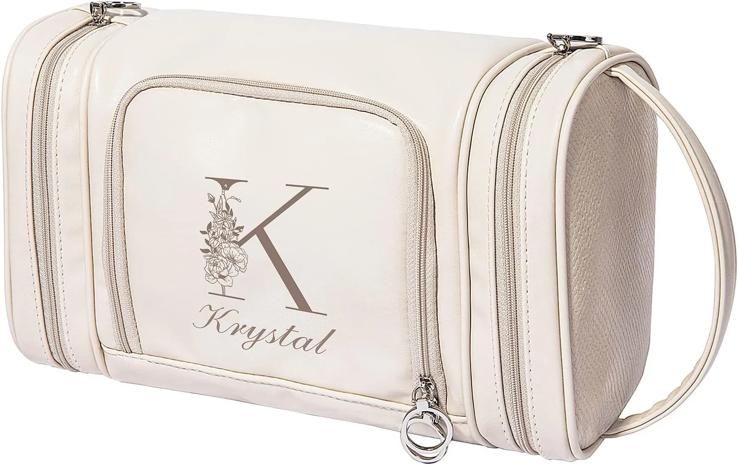 Personalized Name Cosmetic Bag for Sisters, Travel Toiletry Bag, Custom Initial Makeup Bag for Sister, Name Bag for Women, Water-Resistant Organizer Bag, Leather Makeup Bag, Women Christmas Sister