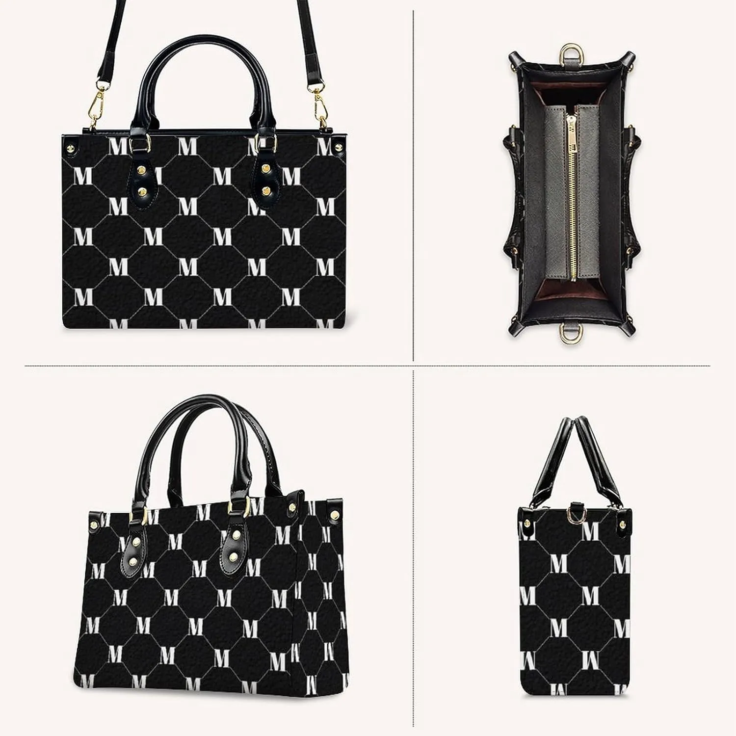 Personalized Purse for Women, Custom Name Photo Handbag Gifts for Her, Casual Tote Bag for Mom Teacher Bridesmaid Sister