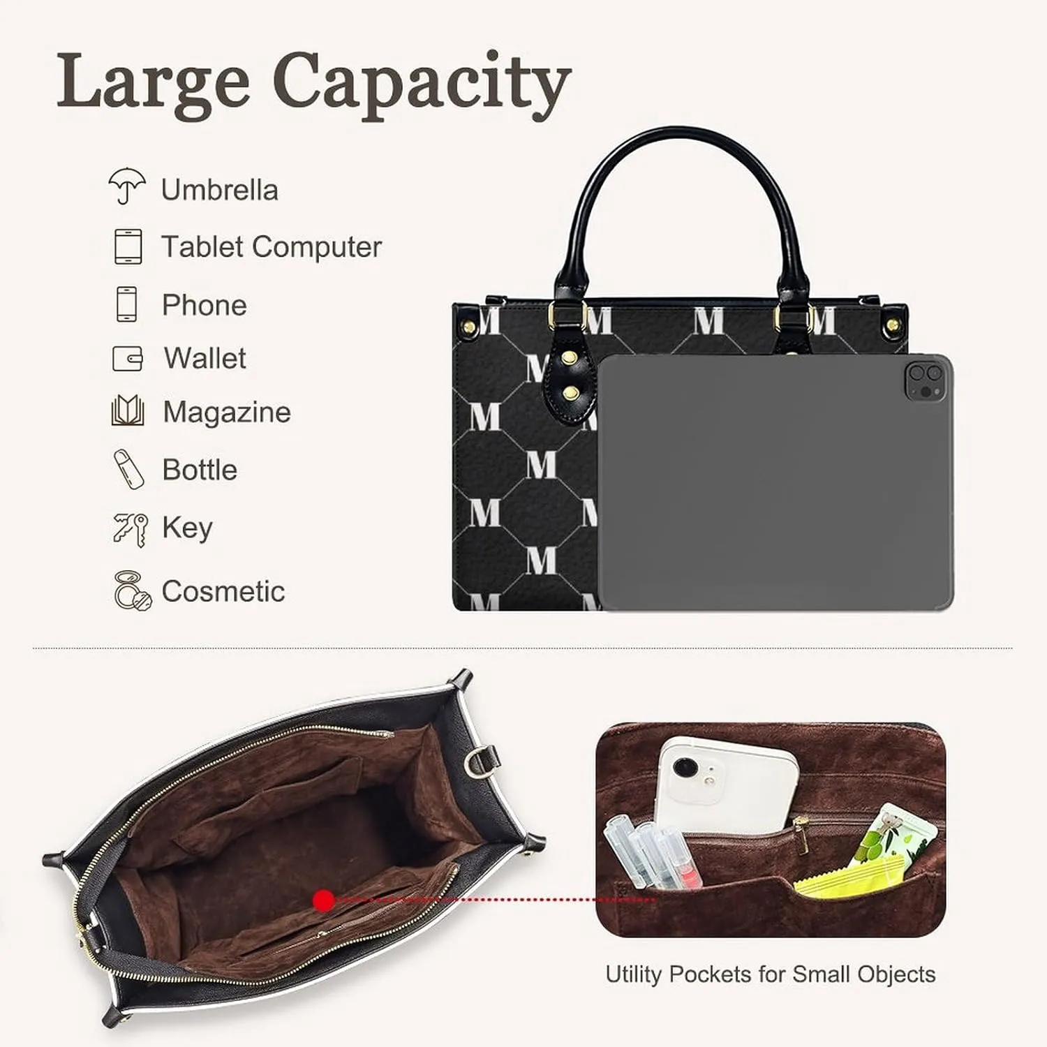 Personalized Purse for Women, Custom Name Photo Handbag Gifts for Her, Casual Tote Bag for Mom Teacher Bridesmaid Sister