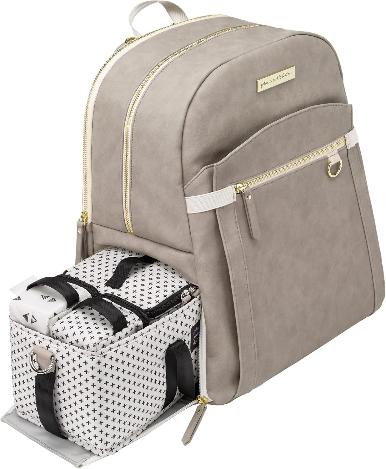 Petunia Pickle Bottom 2-in-1 Provisions Breast Pump & Diaper Bag, Designed for Busy Parents, Spacious Main Compartment, Grey Matte