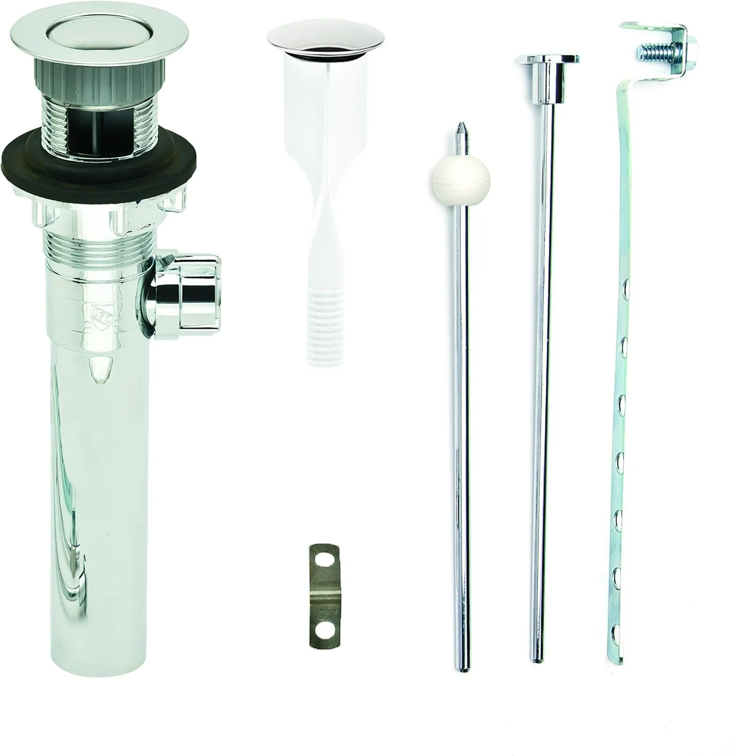 PF WaterWorks PF0324-CH-CH Never Clog Sink/Lavatory Finish ABS ClogFREE Universal Pop-Up Drain Assembly-Easy Remove Magnetic Stopper (Chrome Body with Overflow)