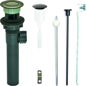PF WaterWorks PF0324-ORB-GR Never Clog Sink/Lavatory, Gray ABS ClogFREE Universal Pop-Up Drain Assembly-Easy Remove Magnetic Stopper-Oil Rubbed Bronze (Grey Body with Overflow)