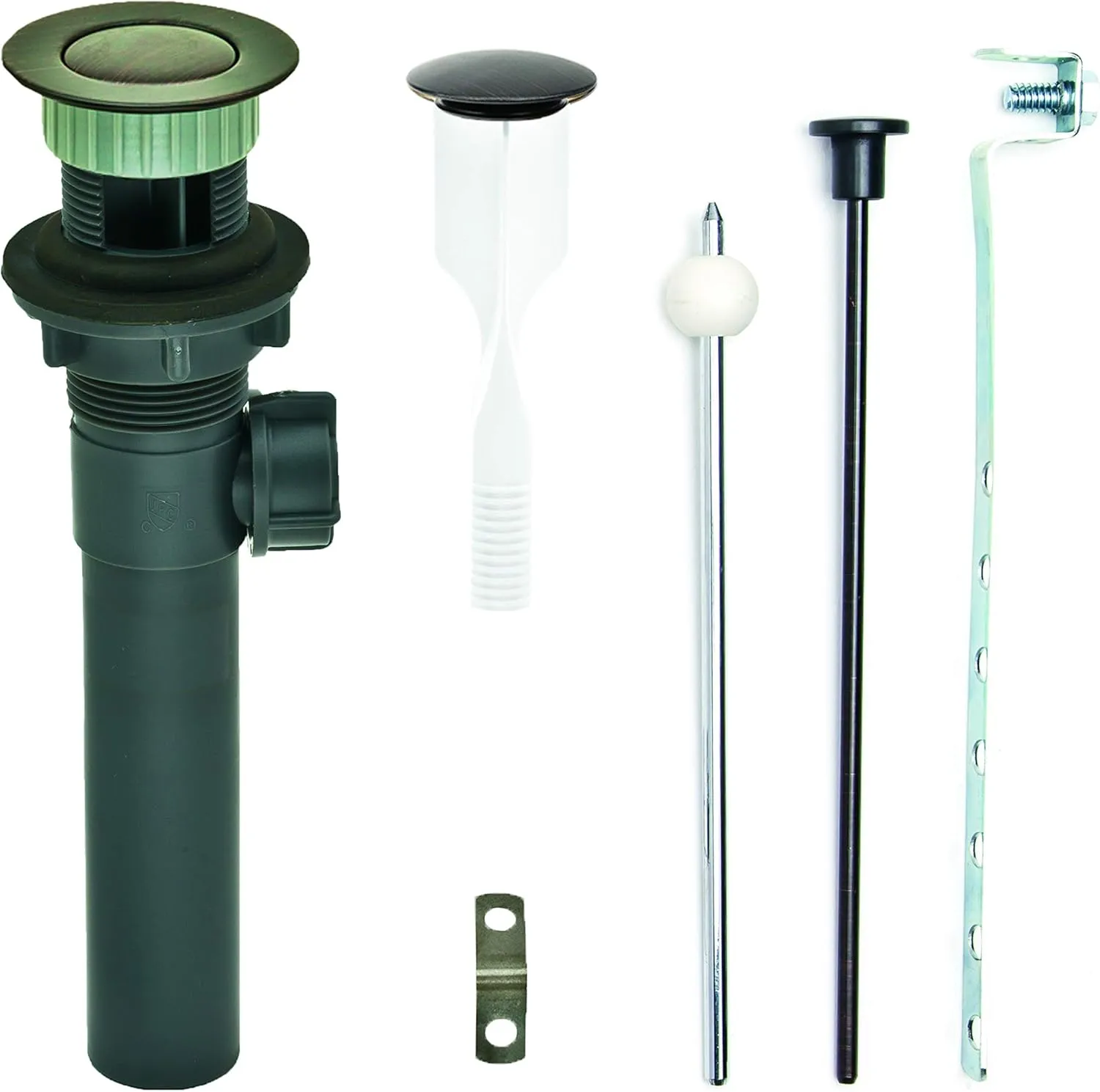 PF WaterWorks PF0324-ORB-GR Never Clog Sink/Lavatory, Gray ABS ClogFREE Universal Pop-Up Drain Assembly-Easy Remove Magnetic Stopper-Oil Rubbed Bronze (Grey Body with Overflow)