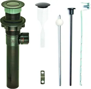 PF WaterWorks PF0324-ORB-ORB-NO Never Clog Sink/Lavatory, Matching Finish ABS ClogFREE Universal Pop-Up Drain Assembly-Easy Remove Magnetic Stopper Bronze (Oil Rubbed Brass Body Without Overflow)
