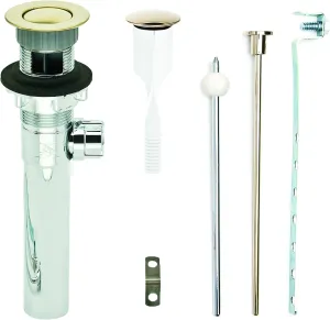 PF WaterWorks PF0324-PB-CH Never Clog Sink/Lavatory ABS ClogFREE Universal Pop-Up Drain Assembly-Easy Remove Magnetic Stopper-Polished Brass (Chrome Body with Overflow)