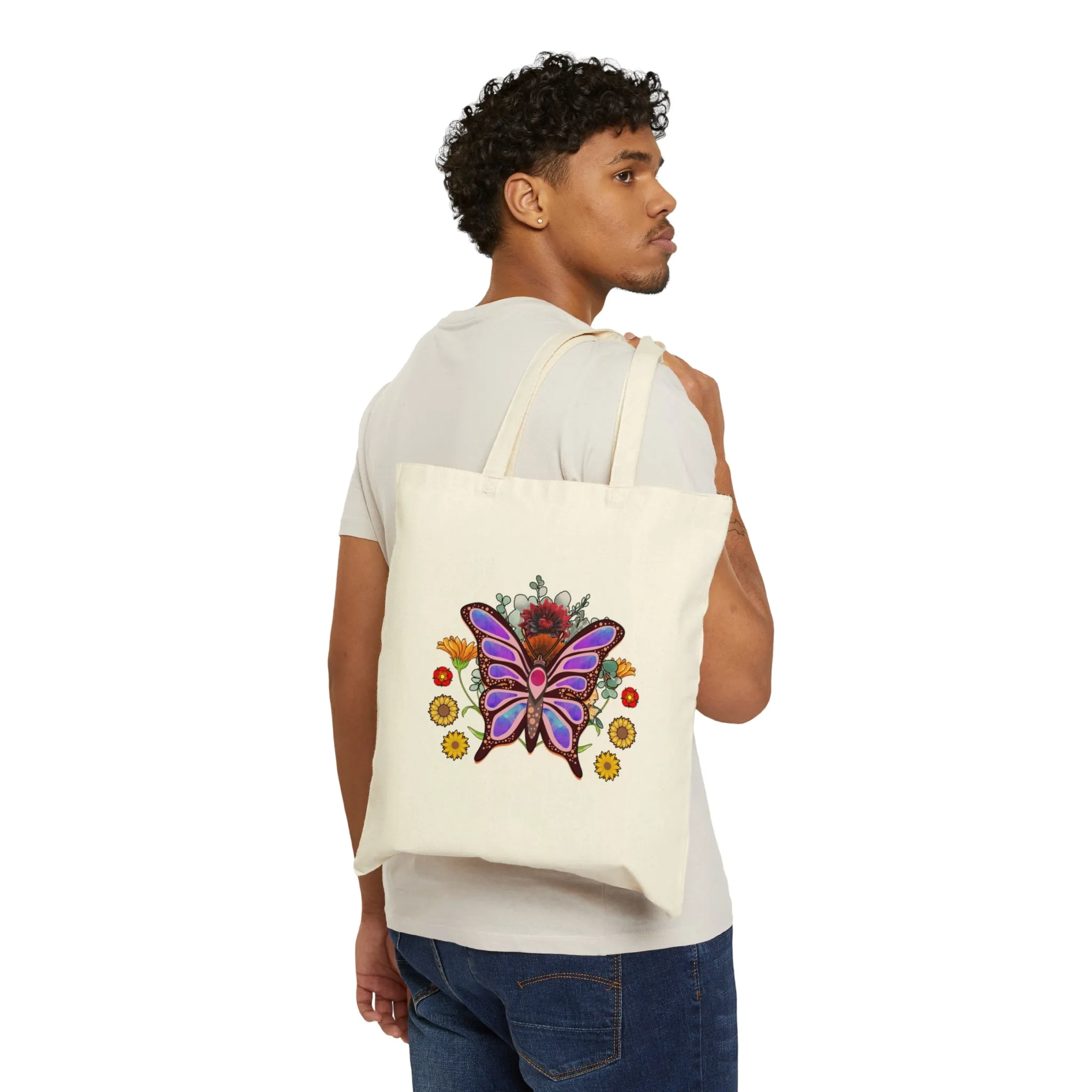 Phase Butterfly Cotton Canvas Tote Bag