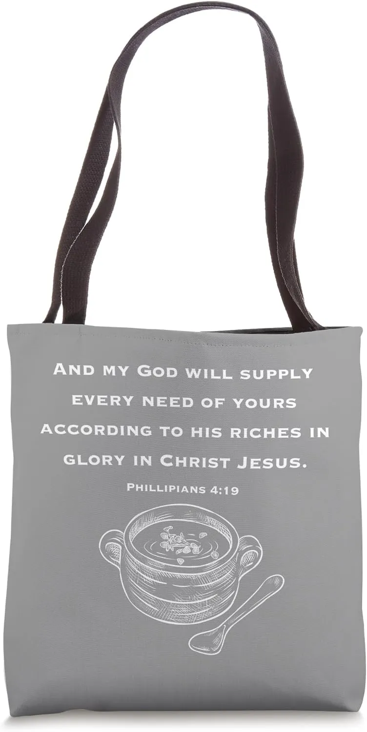Philippians 4:19 | My God Will Supply Every Need | Christian Tote Bag