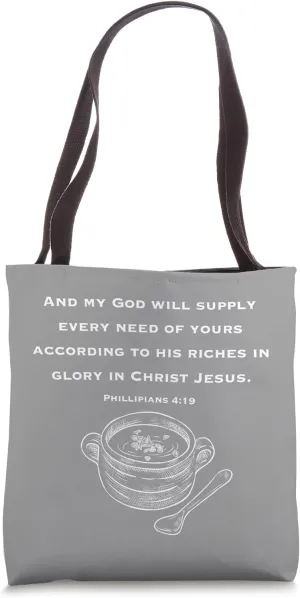 Philippians 4:19 | My God Will Supply Every Need | Christian Tote Bag