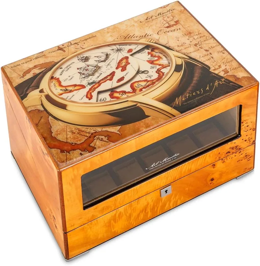 Piano Paint Wooden Watch Automatic Winding Box Mechanical Watch Shaking Table Turntable Storage Box Watch Storage Box with Lock Anti-Magnetic Design High-end Watch Display Box
