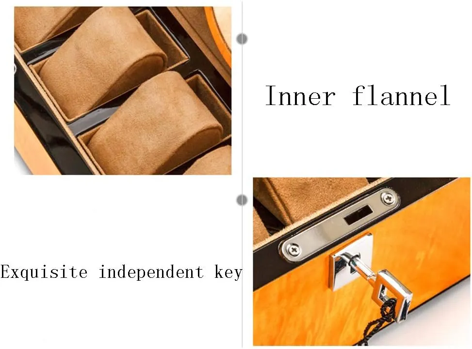 Piano Paint Wooden Watch Automatic Winding Box Mechanical Watch Shaking Table Turntable Storage Box Watch Storage Box with Lock Anti-Magnetic Design High-end Watch Display Box