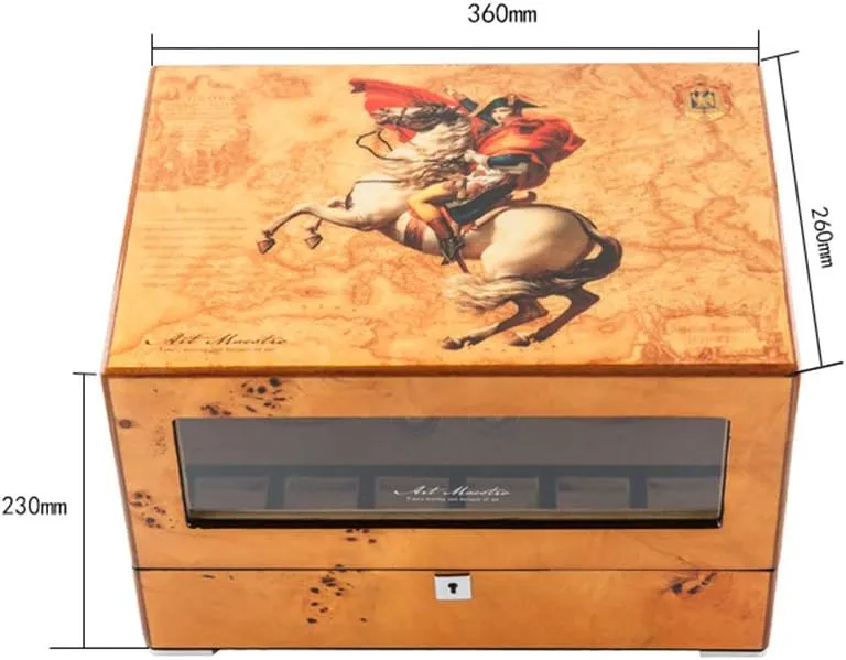 Piano Paint Wooden Watch Automatic Winding Box Mechanical Watch Shaking Table Turntable Storage Box Watch Storage Box with Lock Anti-Magnetic Design High-end Watch Display Box