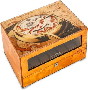 Piano Paint Wooden Watch Automatic Winding Box Mechanical Watch Shaking Table Turntable Storage Box Watch Storage Box with Lock Anti-Magnetic Design High-end Watch Display Box