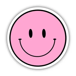 Pink Smiley Face Aesthetic Sticker