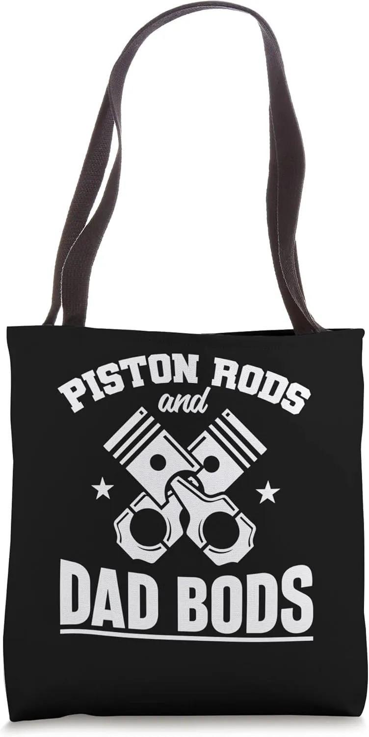 Piston Rods and Dad Bods Auto Mechanic Tote Bag