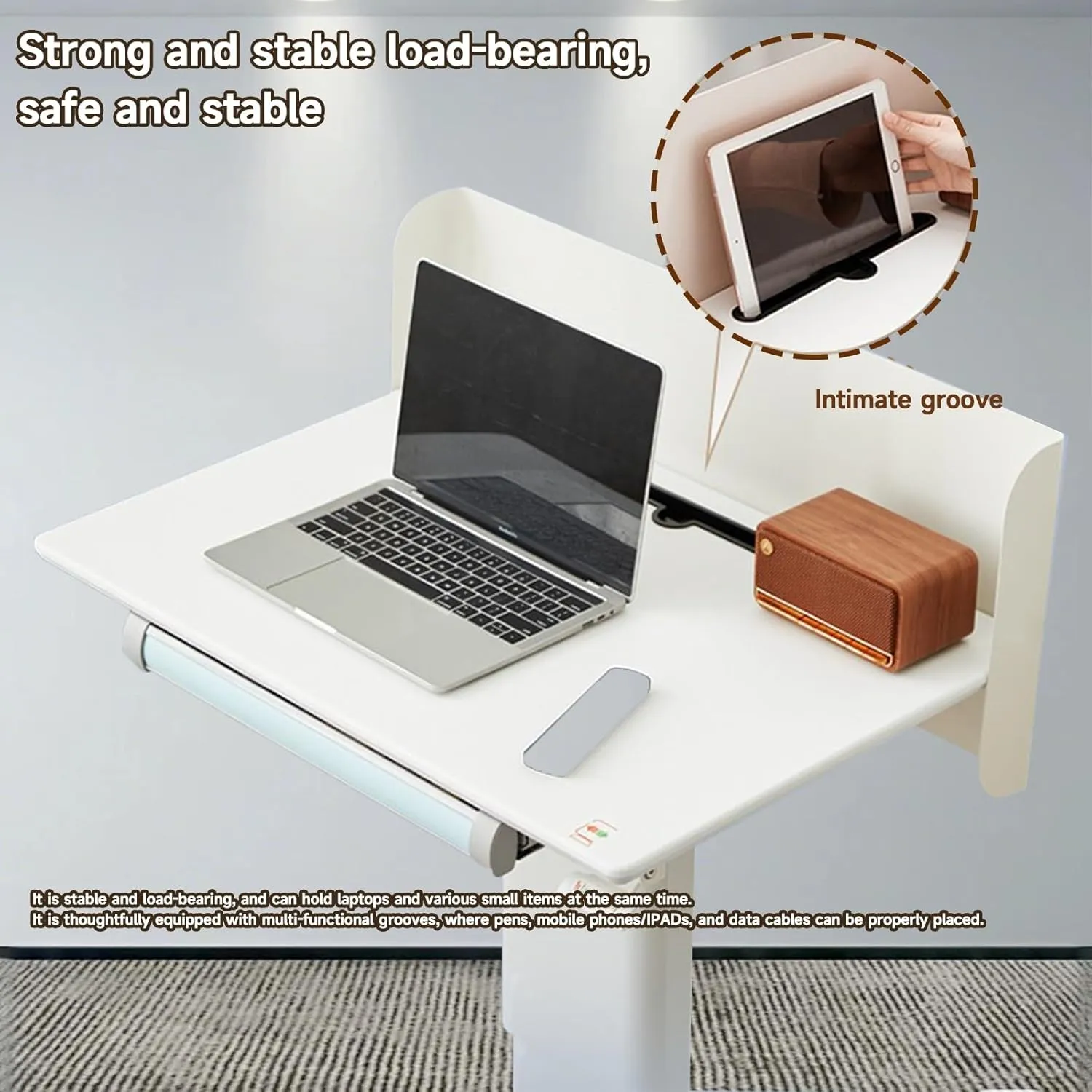 Podium,Multi Function Pulpit, Rolling Lectern Stand, Pulpit for Churches, Solid Wood Pulpits, Movable Lifting Podium, for Conference speeches, Academic discussions, and Hosting(White,Regular