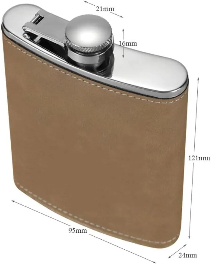 Portable Flasks for Liquor for Men Women Travel Small Flasks Stainless Steel Flasks with Funnel for Wedding Party Birthdays 8Oz(B)