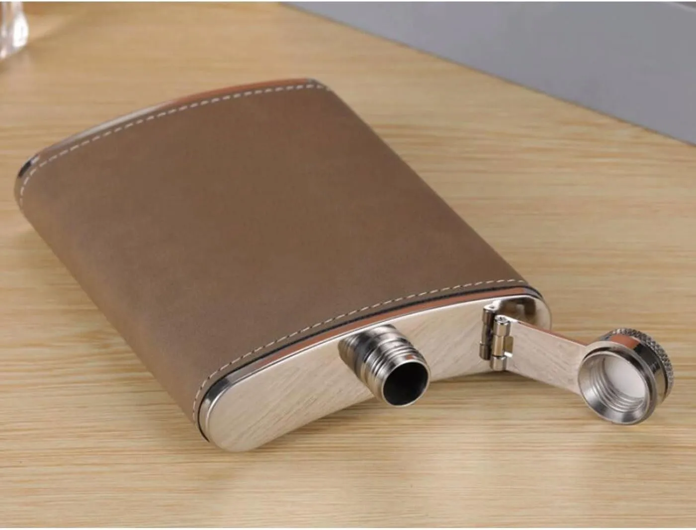 Portable Flasks for Liquor for Men Women Travel Small Flasks Stainless Steel Flasks with Funnel for Wedding Party Birthdays 8Oz(B)