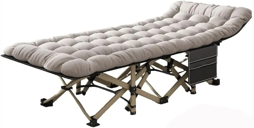 Portable Folding Camping Cots Heavy Duty Sleeping Cot with Mattress Comfortable Layer Oxford Heavy Duty(Onecolor)