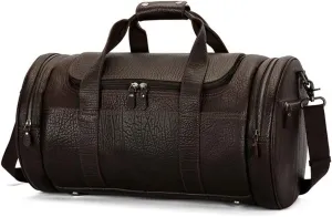 Portable Travel Bag Large Capacity Business Leather Storage Travel Bag Leisure Luggage Bag(D)