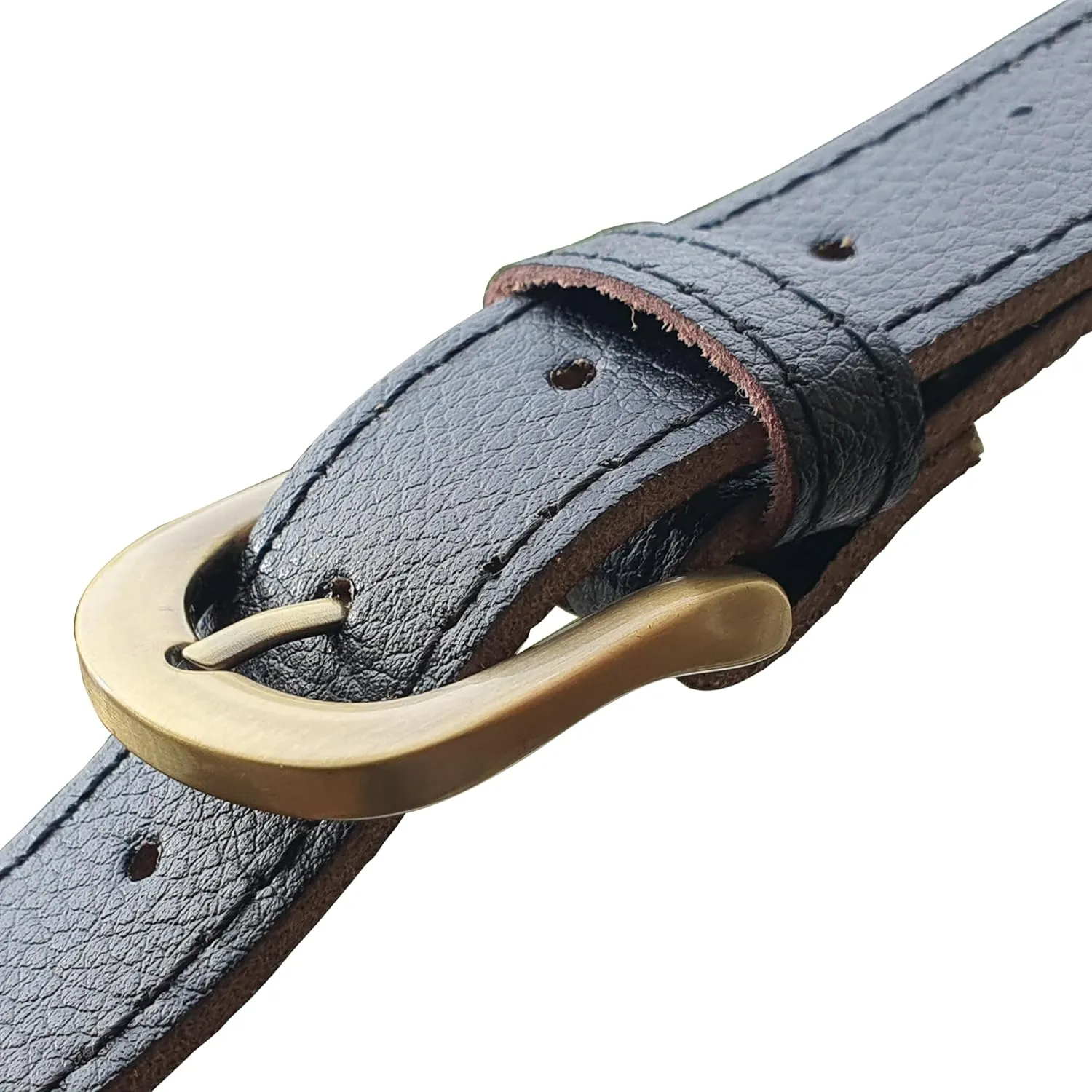 PortableAnd Genuine Leather Carry Strap for Motorcycle & Picnic Bedroll Blankets, Gifts for Motorcycle Motorbike Lovers, Heavy Duty Adjustable Belt (Black Large)